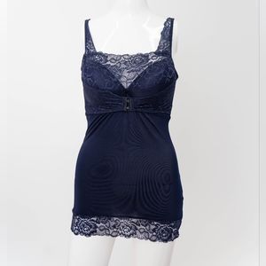 Women Navy Cami Tank top Lace Lingerie